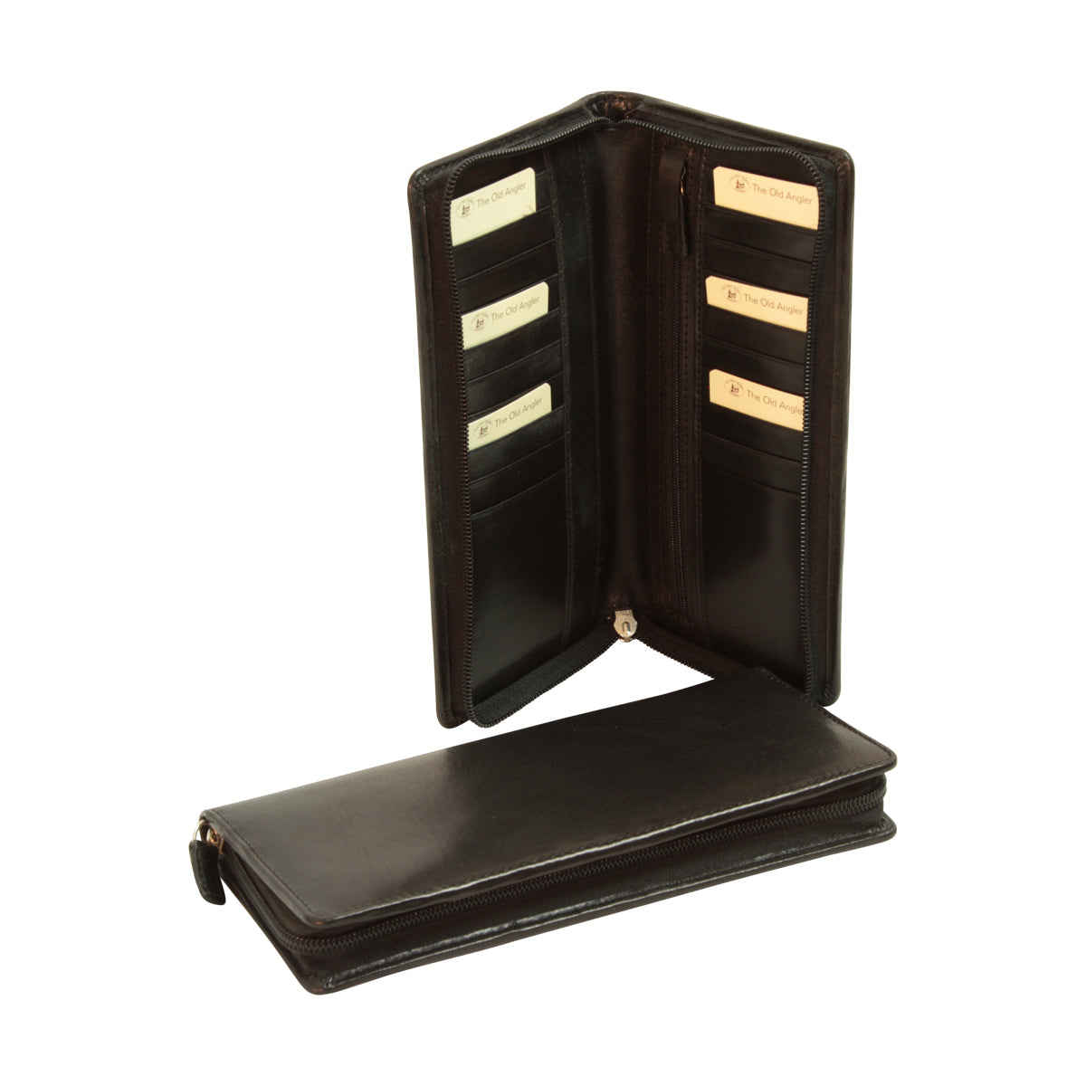 Leather travel wallet - black-1