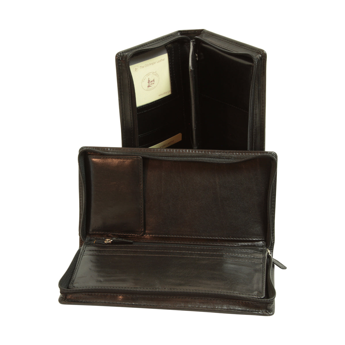 Leather travel wallet - black-1