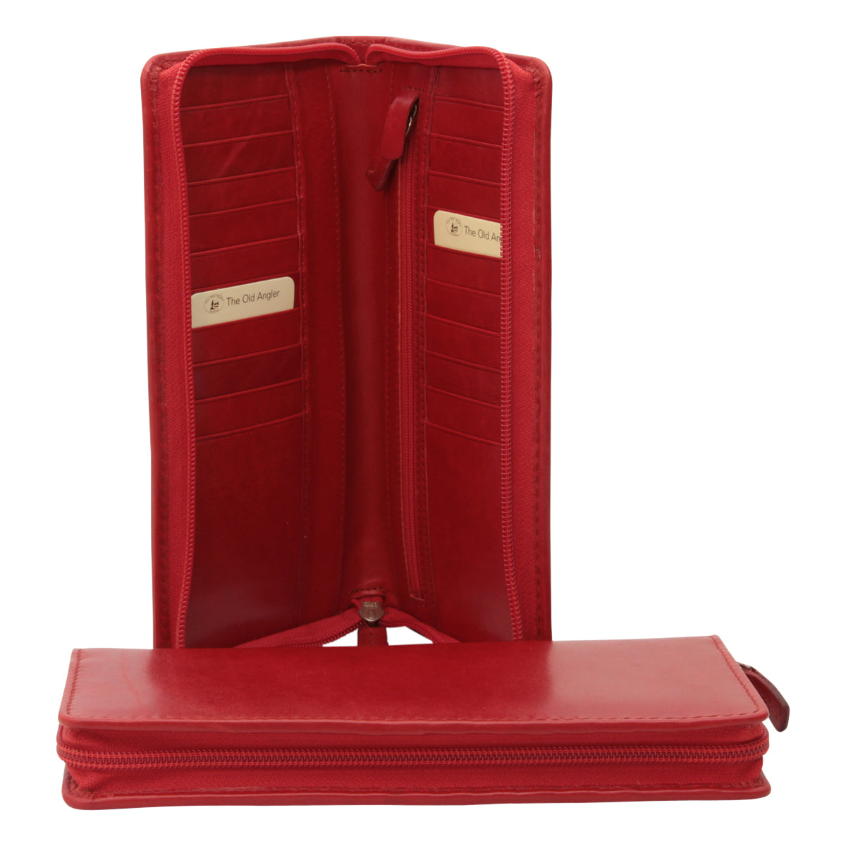 Leather travel wallet-red-0