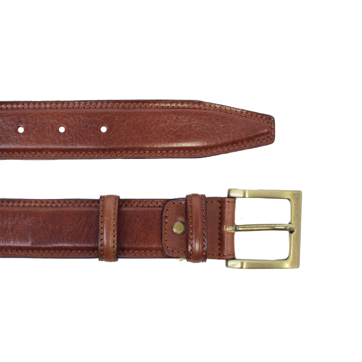 Leather belt wide 1,57" - brown 5141-1