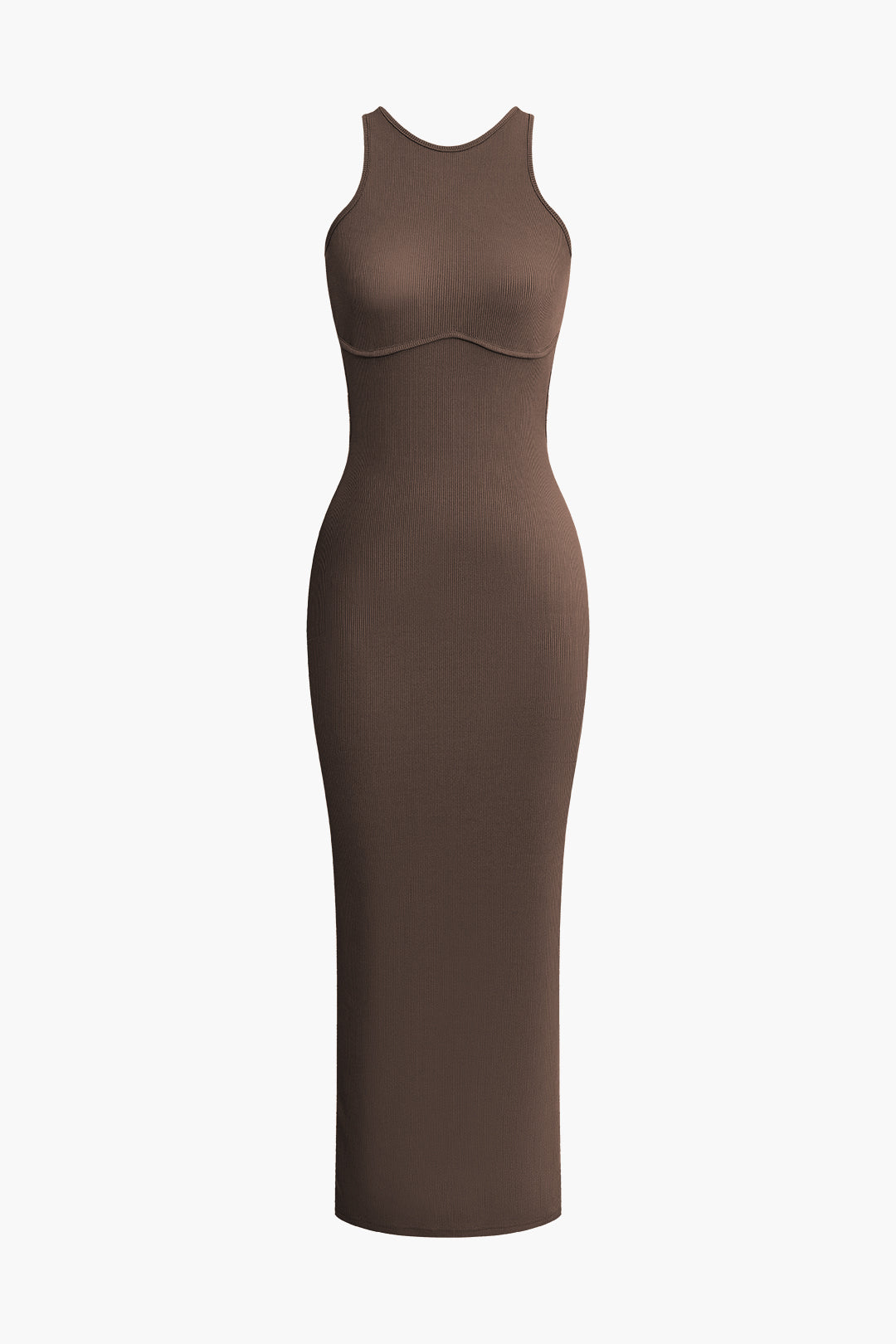 Cross backless split midi dress-6