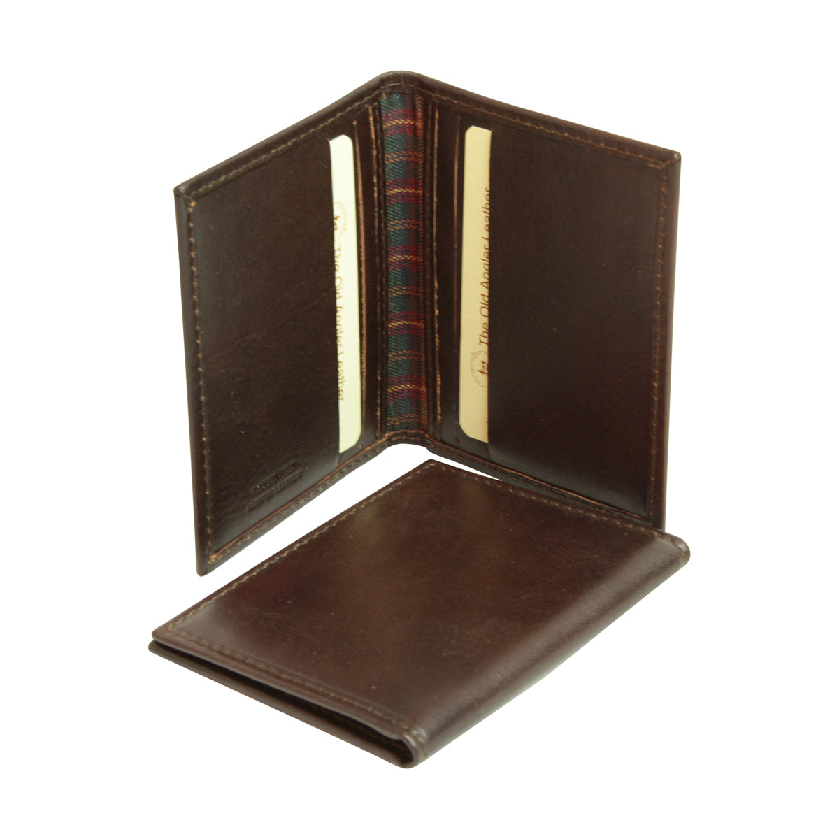 Leather card holder - dark brown-0