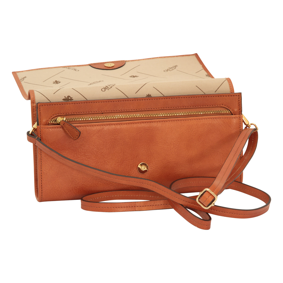 Full grain calfskin shoulder bag . Brown coloniale-1