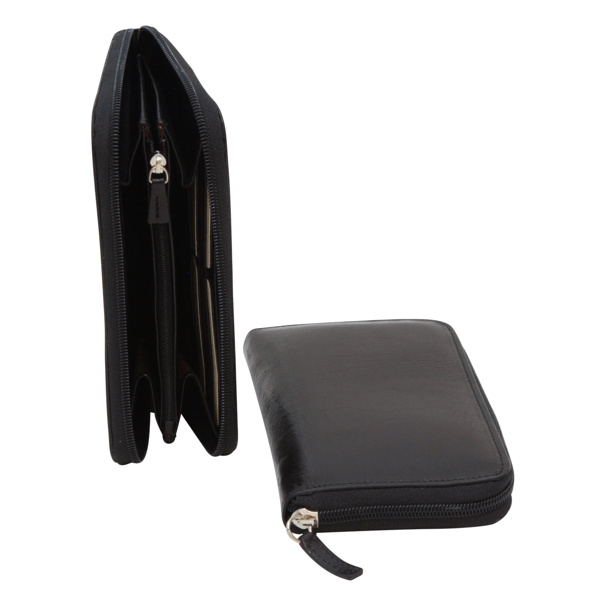 Wallet with interior coin pocket - black with RFID-1