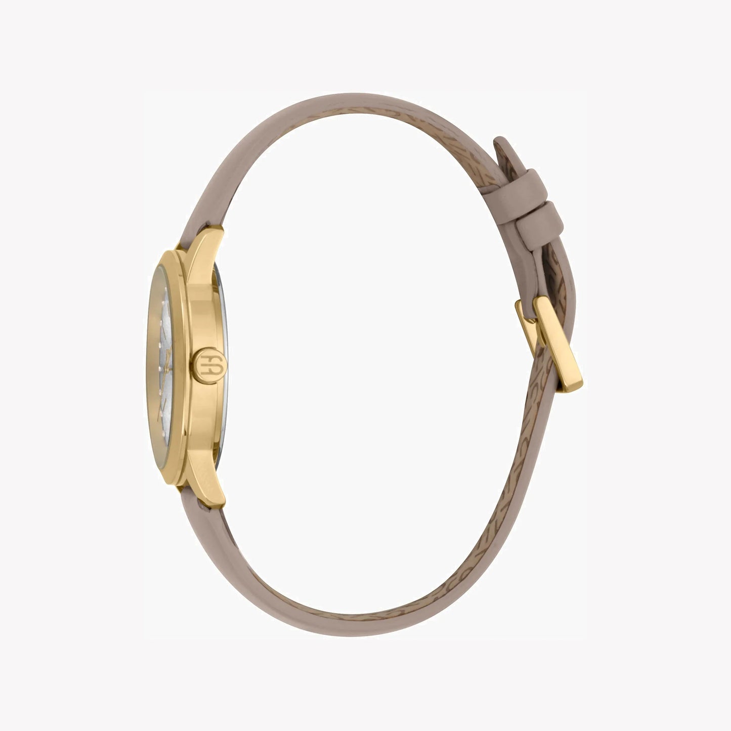 Esprit Women's Beige Leather Watch, Silver Dial | ES1L063M0015-1