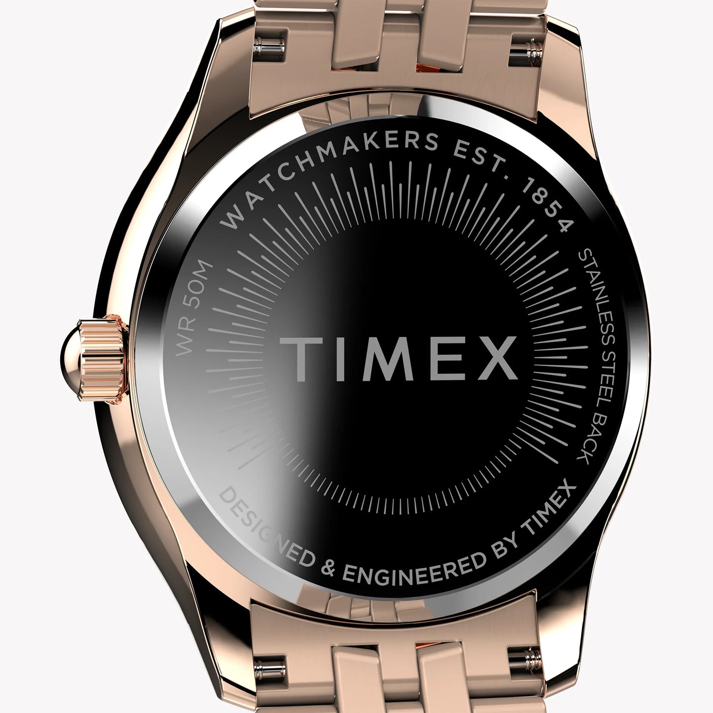Timex Women's Rose Gold-tone Watch, Black Dial | TW2W17800-3