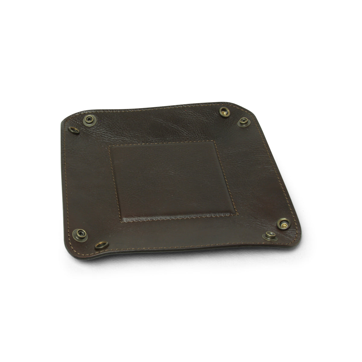 Full grain leather valet tray - dark brown-1