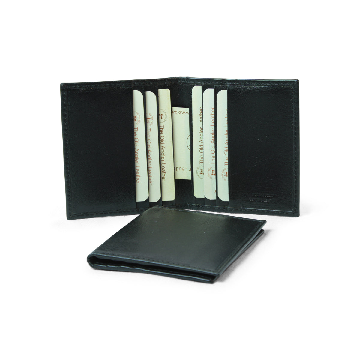 Leather credit card holder with RFID - black-1