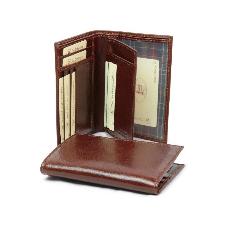 LEATHER CARD HOLDER WITH LIGHT POCKETS-BROWN-1