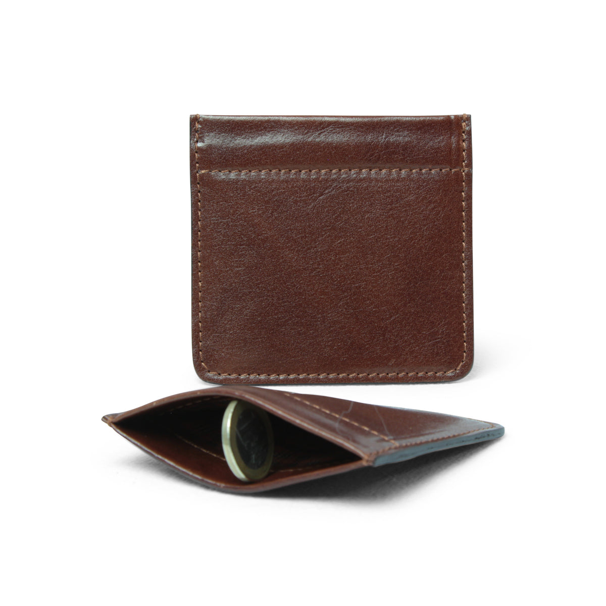 Leather coin purse - brown-0