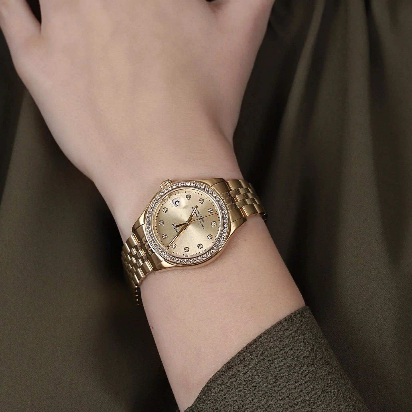 Timex Women's Gold Stainless Steel Watch, Round Dial | TW2U53800-4