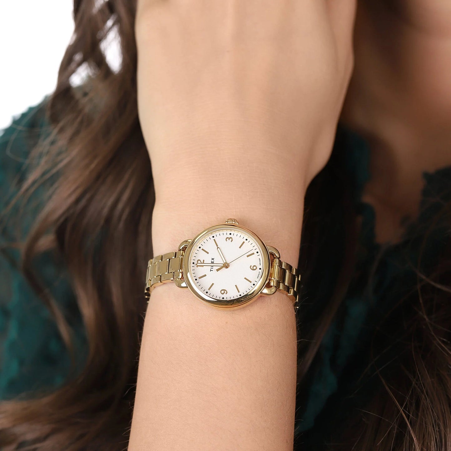 Timex Women's Gold Stainless Steel Watch, White Dial | TW2U60600-4