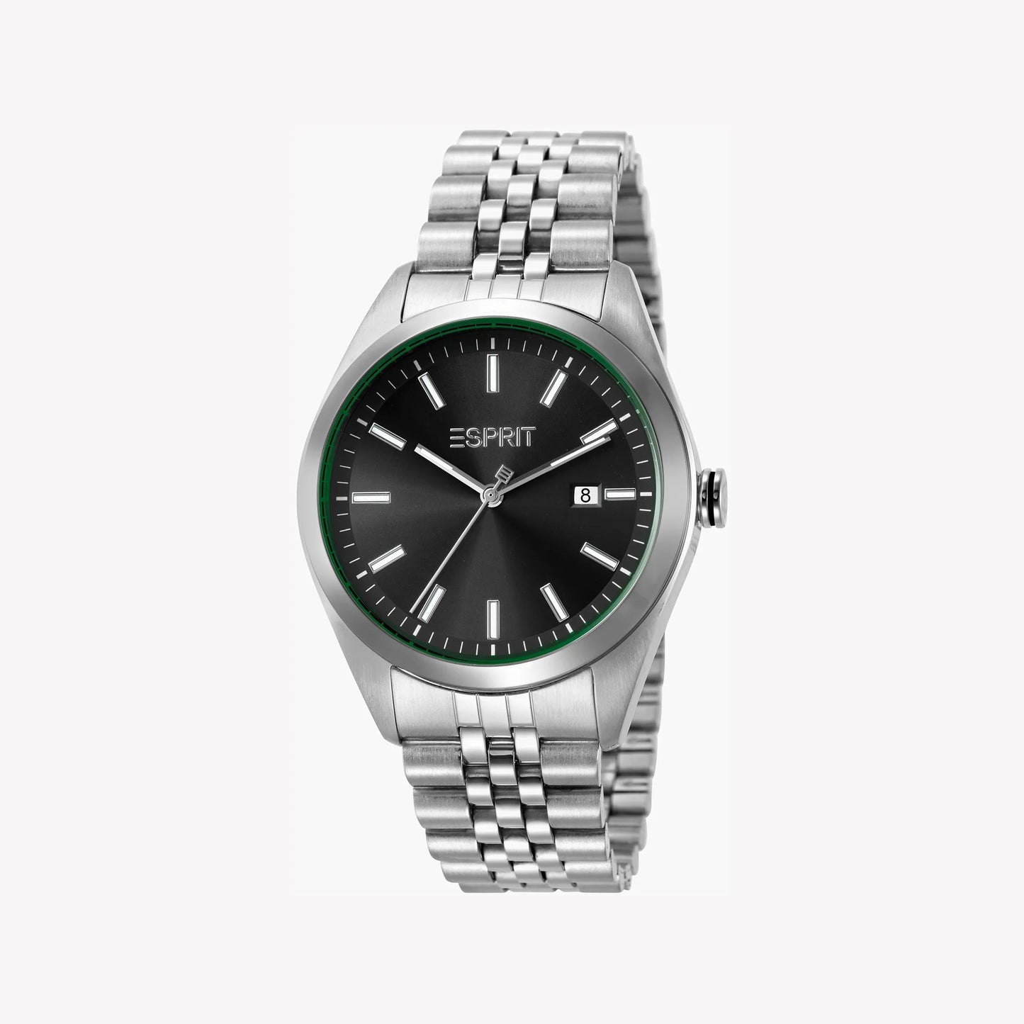 Esprit Men's Silver Stainless Steel Watch, Black Dial | ES1G173M0065-0