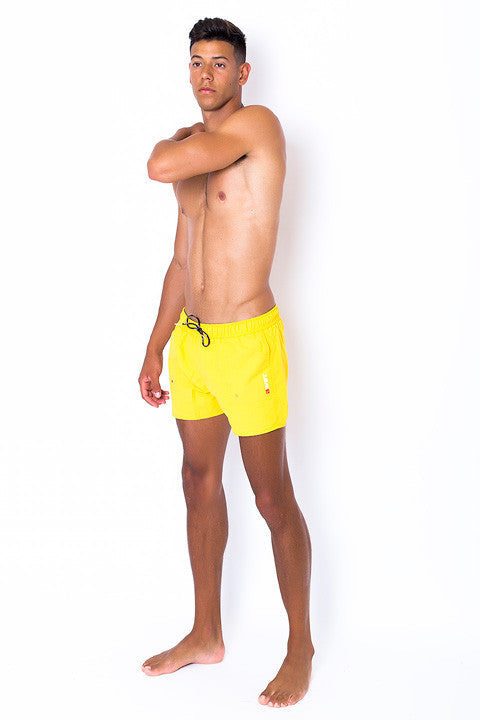 Eco-Friendly Quick dry UV protection Perfect fit Yellow Beach Shorts "Eclipse" Side pockets-2