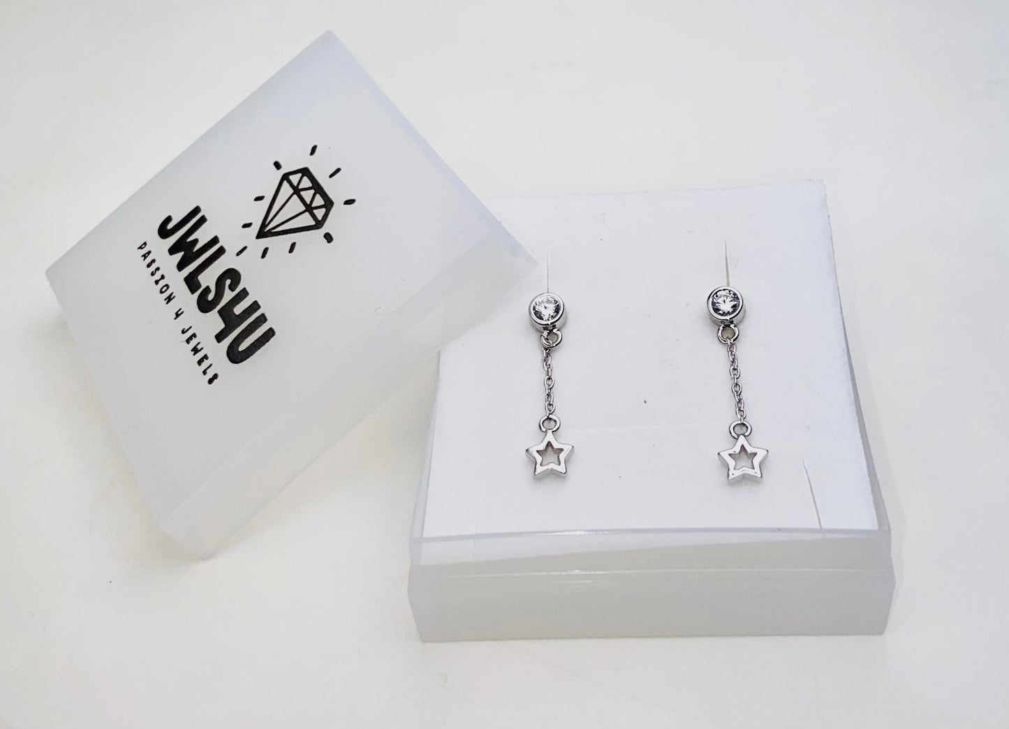 Oorhangers Open Driehoek aan Ketting Zilver JE010S-2