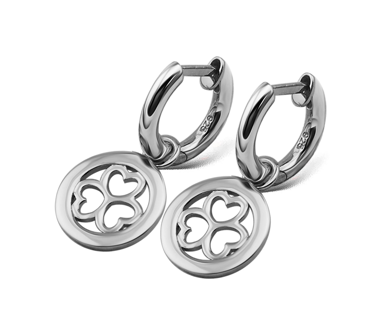 Oorringen met 3 Hartjes open Zilver JE015S-0