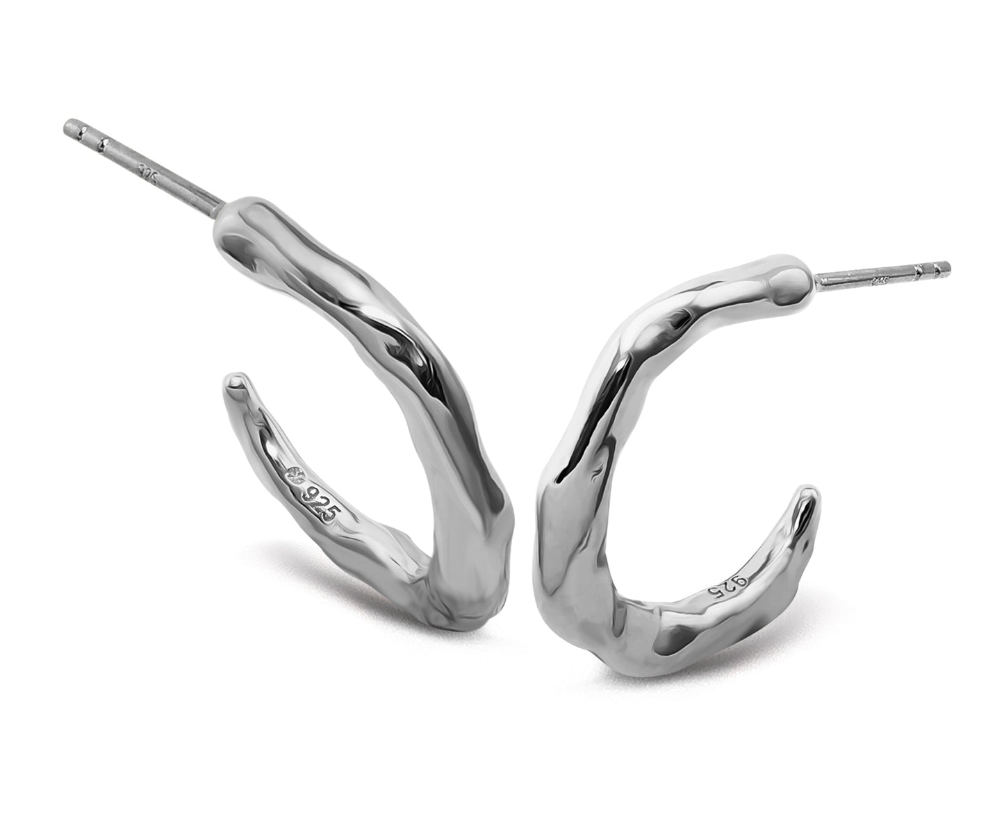 Jwls4u Oorringen Hoops Zilver JE044S-0