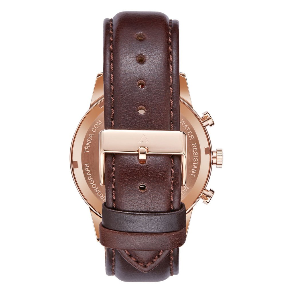 TRNDA Men's Rose Gold Stainless Steel Watch, Blue Dial | TRN-43RGDB-4