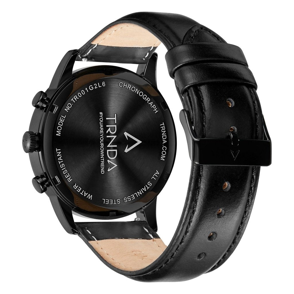 TRNDA Men's Black Stainless Steel Watch, Gradient Dial | TRN-43BK-3