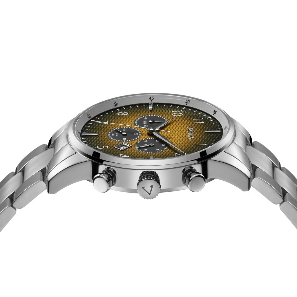 TRNDA Men's Stainless Steel Watch, Gradient Cedar Brown Dial | TRN-SS43-2