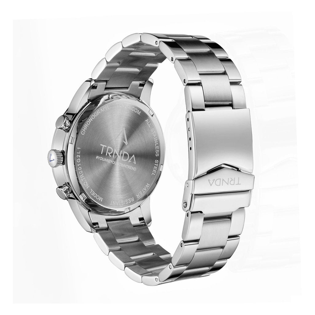 TRNDA Men's Stainless Steel Watch, Gradient Cedar Brown Dial | TRN-SS43-3