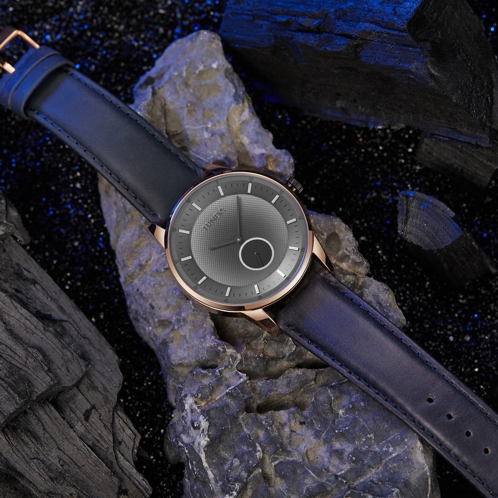 TRNDA Men's Rose Gold Stainless Steel Watch, Gray Dial | TSW43RG-4