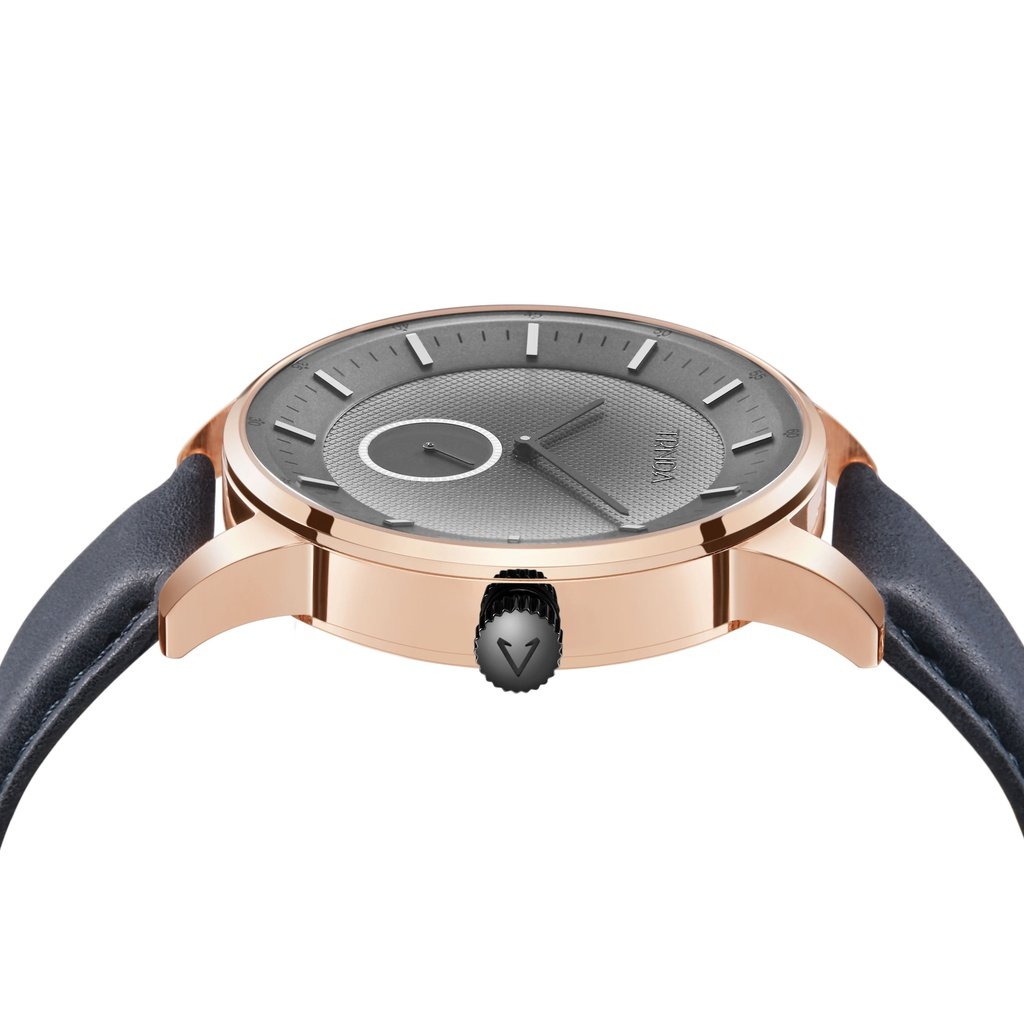 TRNDA Men's Rose Gold Stainless Steel Watch, Gray Dial | TSW43RG-1