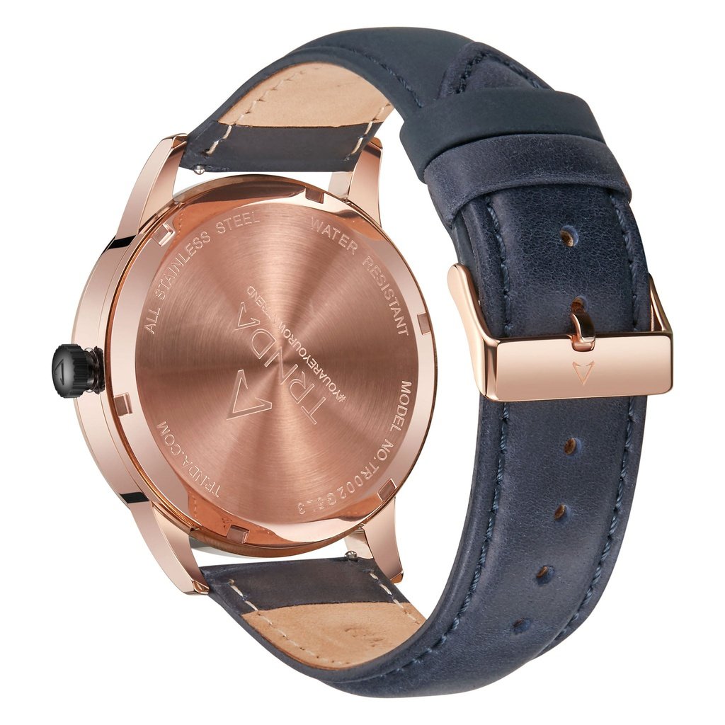 TRNDA Men's Rose Gold Stainless Steel Watch, Gray Dial | TSW43RG-2