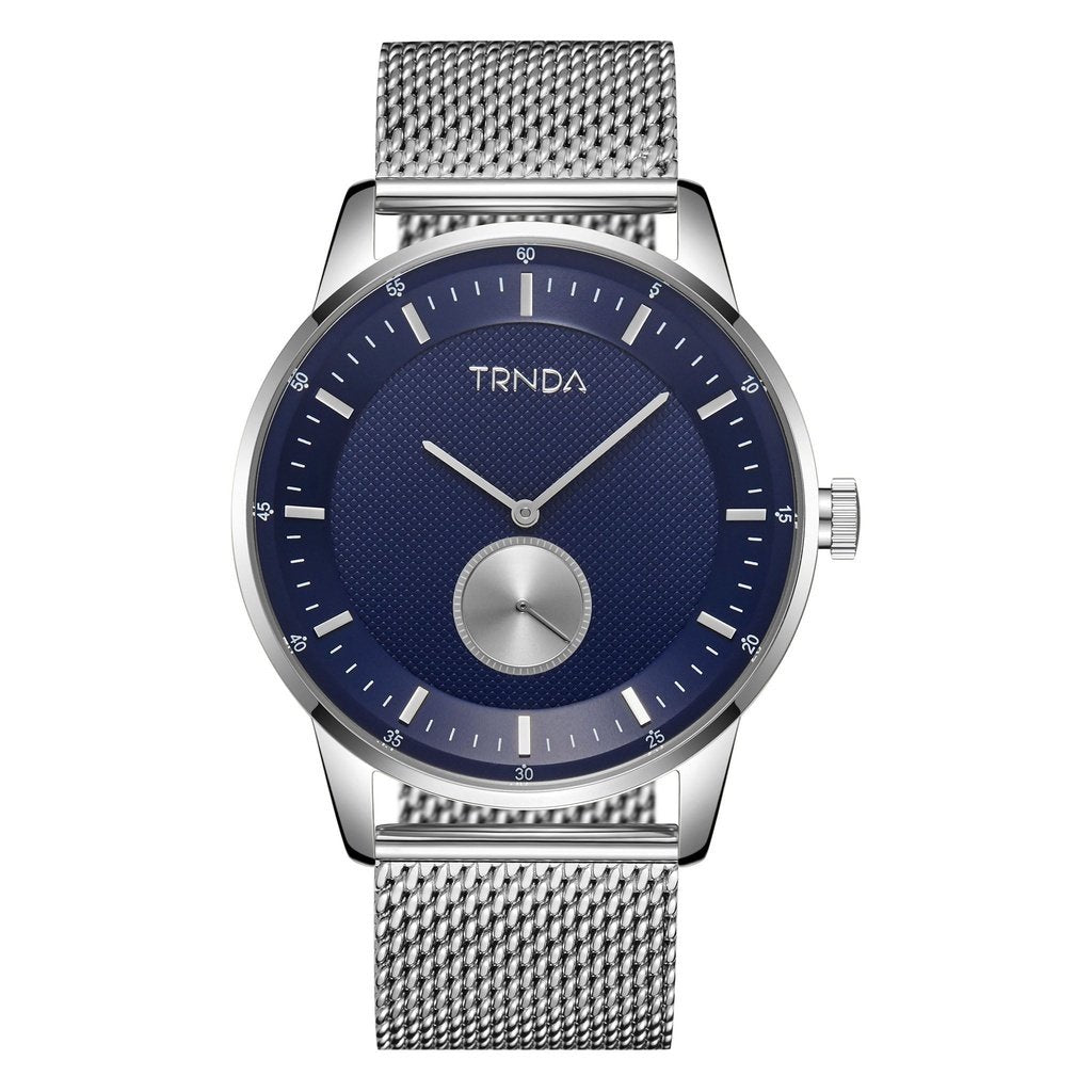 TRNDA Men's Stainless Steel Watch, Blue Dial | TRN-SS43-BL-0