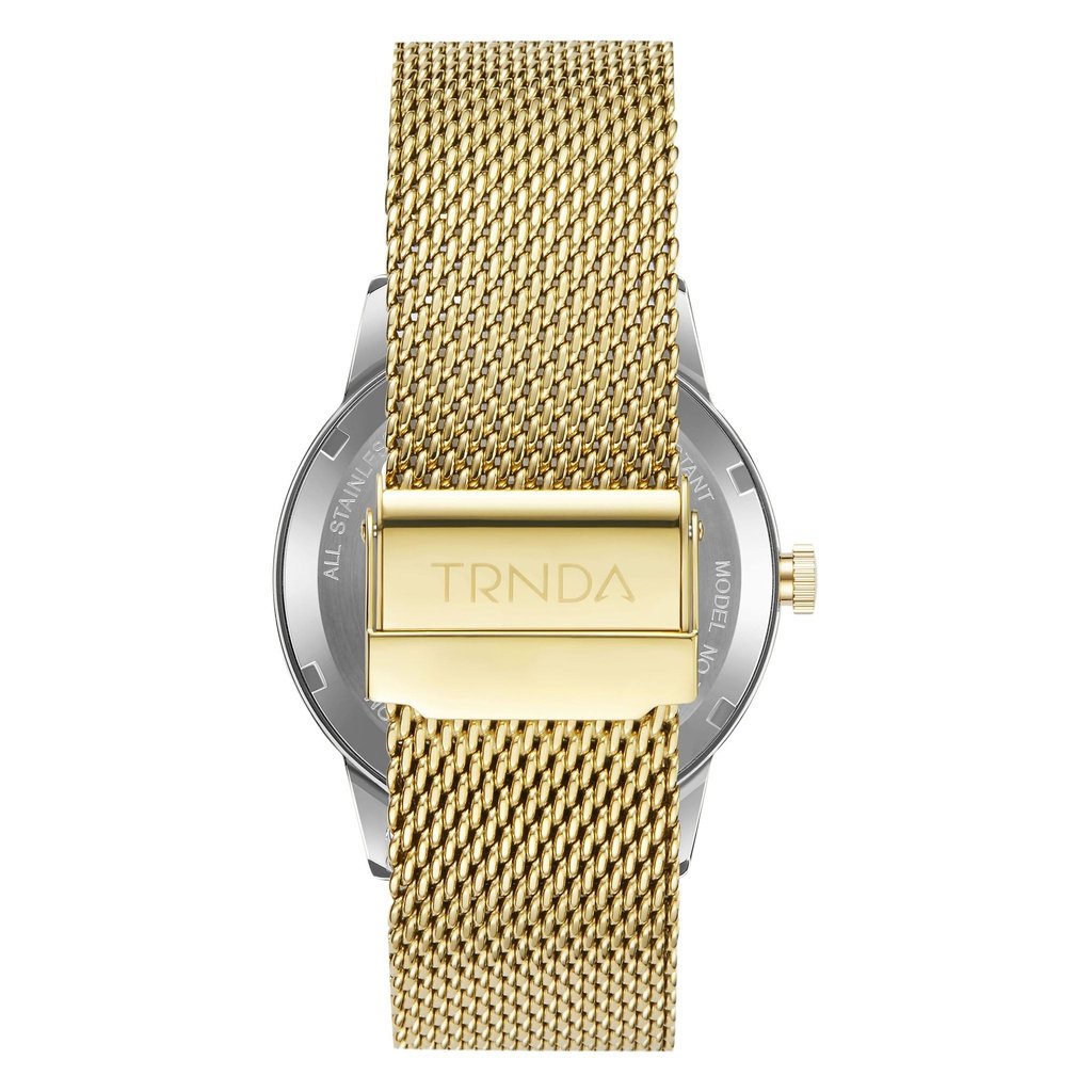 TRNDA Men's Stainless Steel Watch, Gradient Gray Dial | TR43SGLD-4