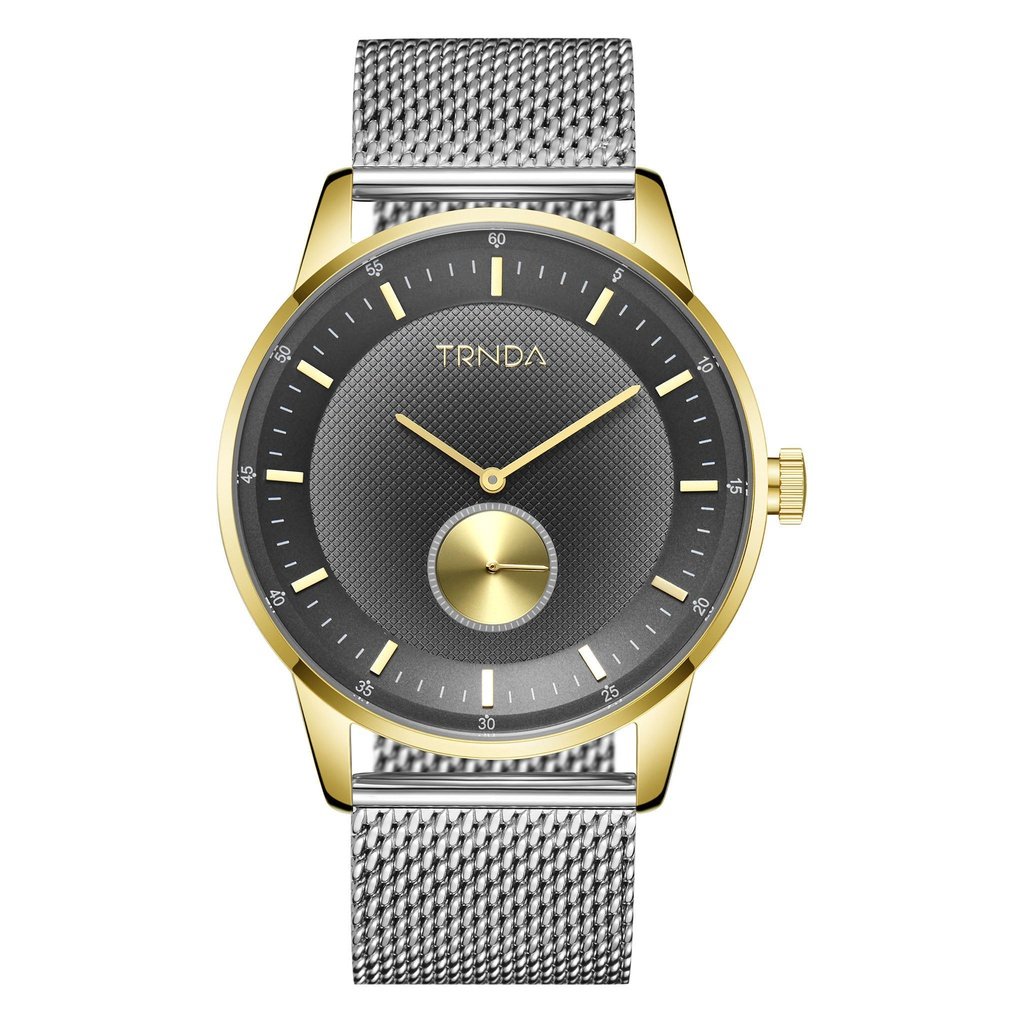 TRNDA Men's Gold Stainless Steel Watch, Gray Dial | TRNDA-43G-0