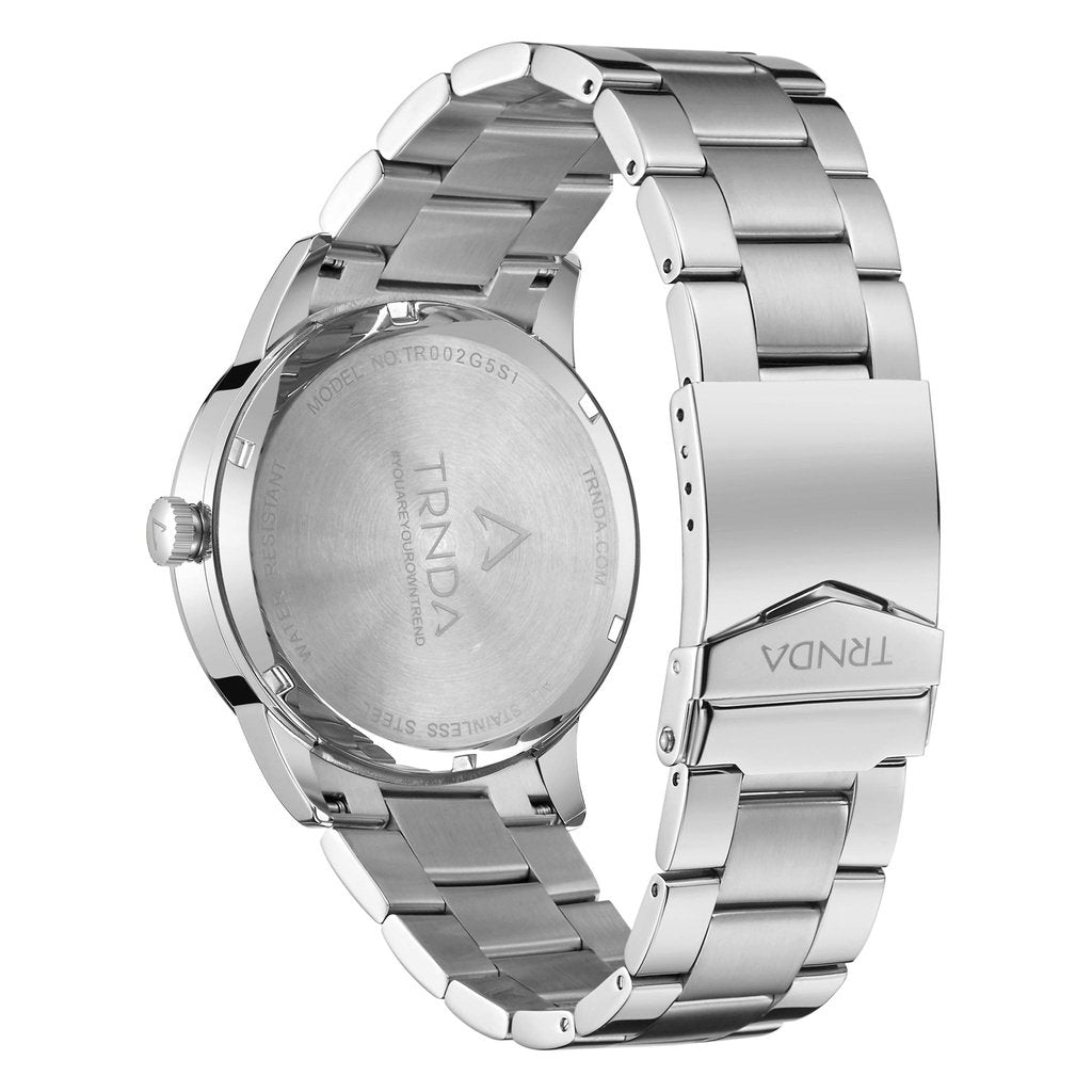 TRNDA Men's Stainless Steel Watch, Silver Dial | TRNDA-43S-3