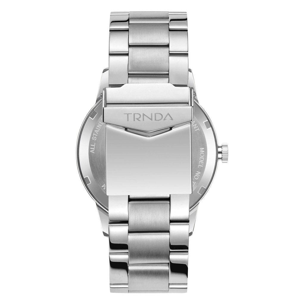 TRNDA Men's Stainless Steel Watch, Silver Dial | TRNDA-43S-4