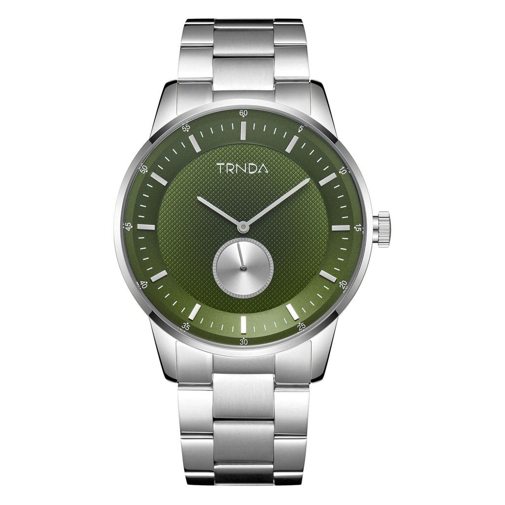 TRNDA Men's Stainless Steel Watch, Seaweed Green Dial | TRNDA43MM-0