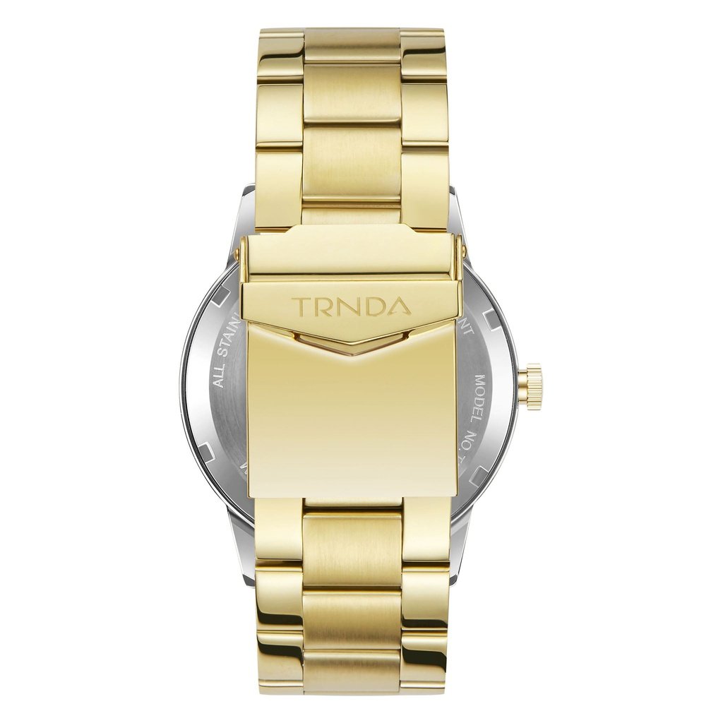 TRNDA Men's Gold Stainless Steel Watch, Gray Dial | TRNDA-43G-4