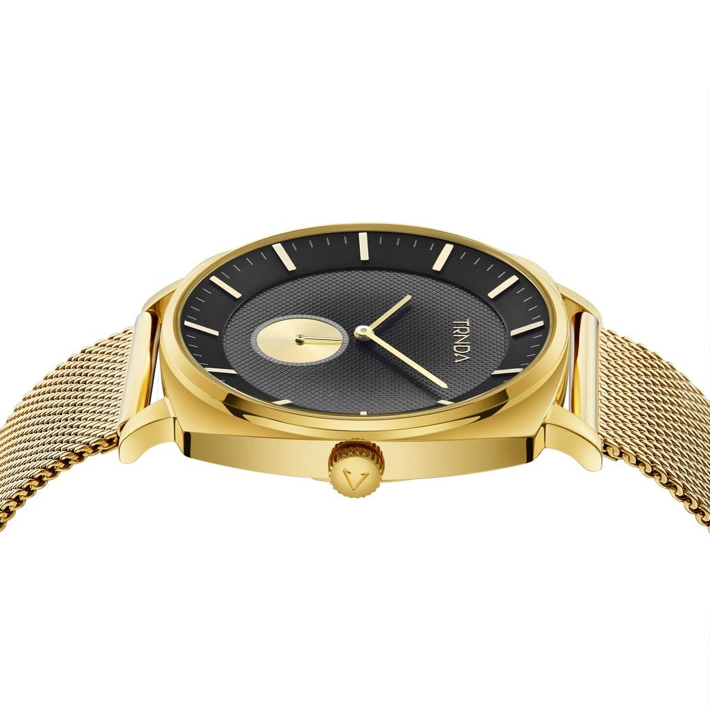 TRNDA Men's Gold Stainless Steel Watch, Grey Dial | TRN-SS45G-1