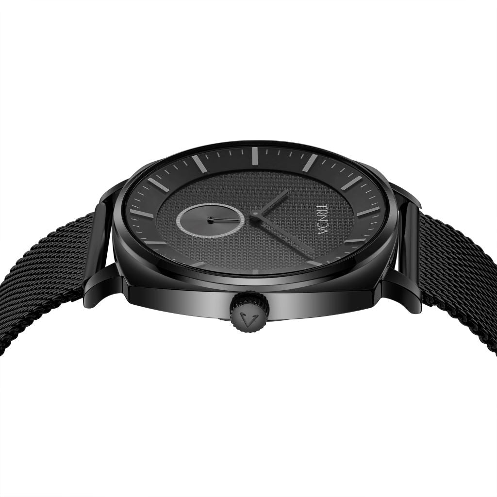TRNDA Men's Black Stainless Steel Watch, Square Case | TRNDA45MM-2