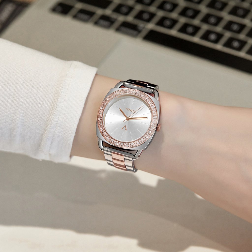 TRNDA Women's Stainless Steel Watch, Silver-Rose Gold | TRNDA-SS35-1