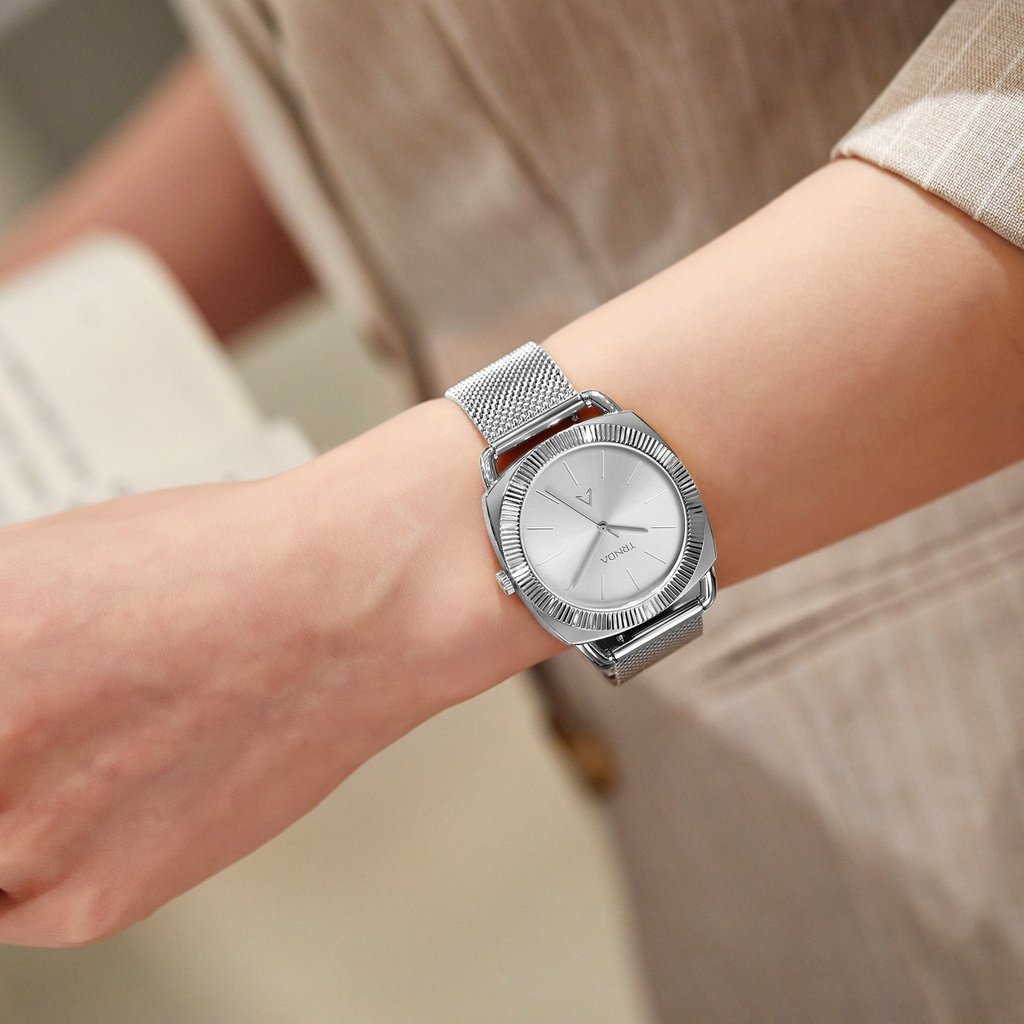 TRNDA Women's Stainless Steel Watch, Silver Dial | TRNDA-SS35.8-1