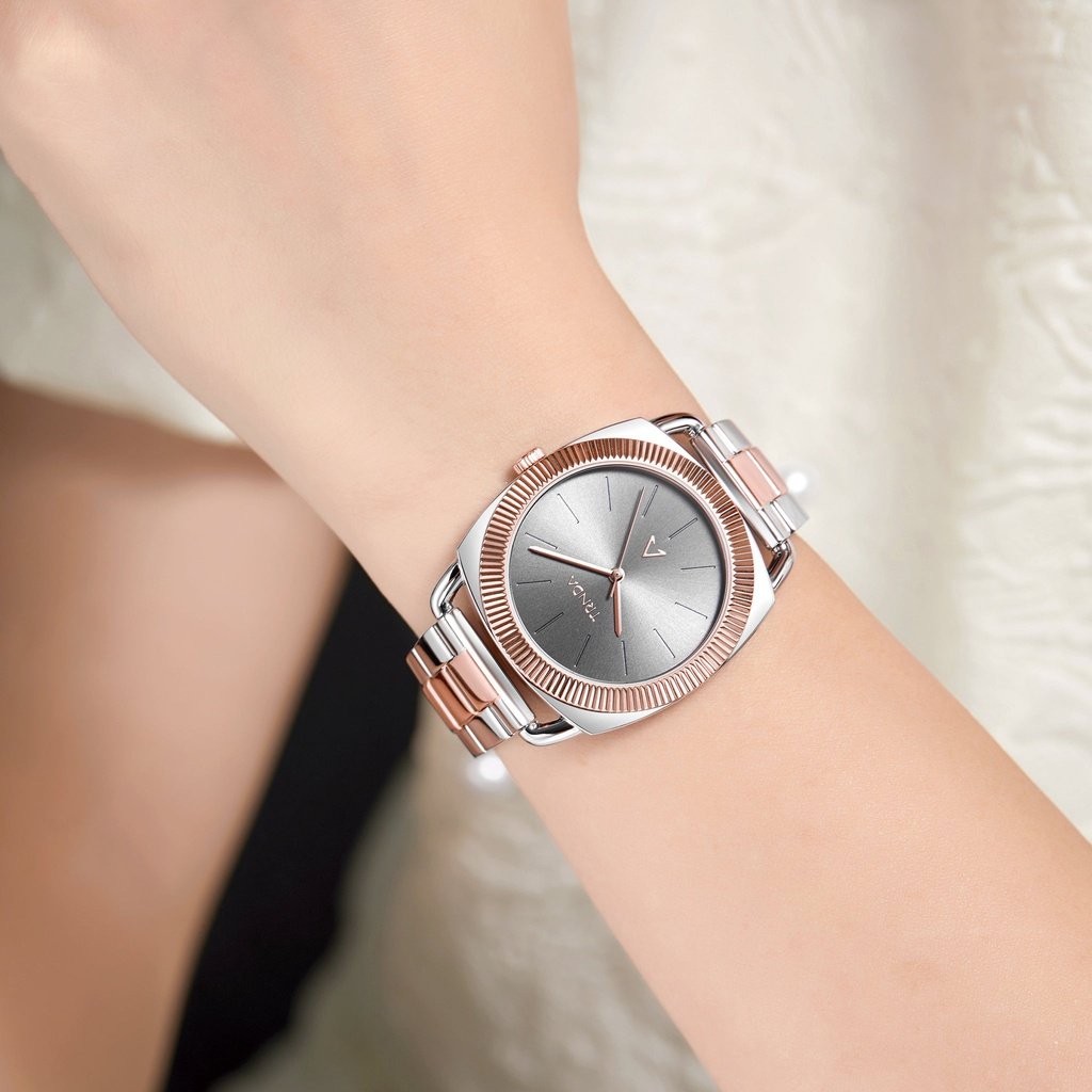 TRNDA Women's Stainless Steel Watch, Two Tone Silver-Rose Gold | TRN-WCH-001-1