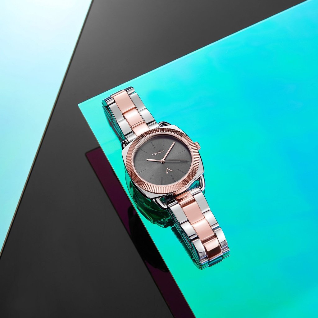 TRNDA Women's Stainless Steel Watch, Two Tone Silver-Rose Gold | TRN-WCH-001-4