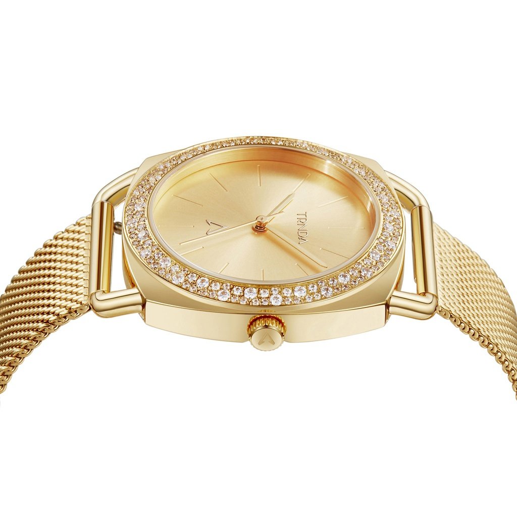 TRNDA Women's Gold Stainless Steel Watch, Gold Dial | TRD-1234-2