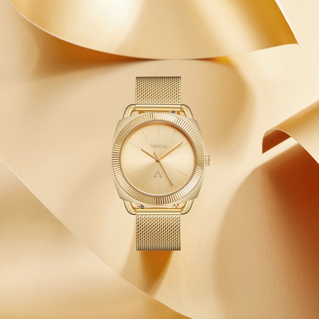 TRNDA Women's Gold Stainless Steel Watch, Gold Dial | TRNDA-001-4