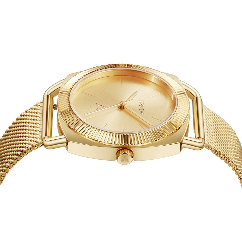 TRNDA Women's Gold Stainless Steel Watch, Gold Dial | TRNDA-001-2