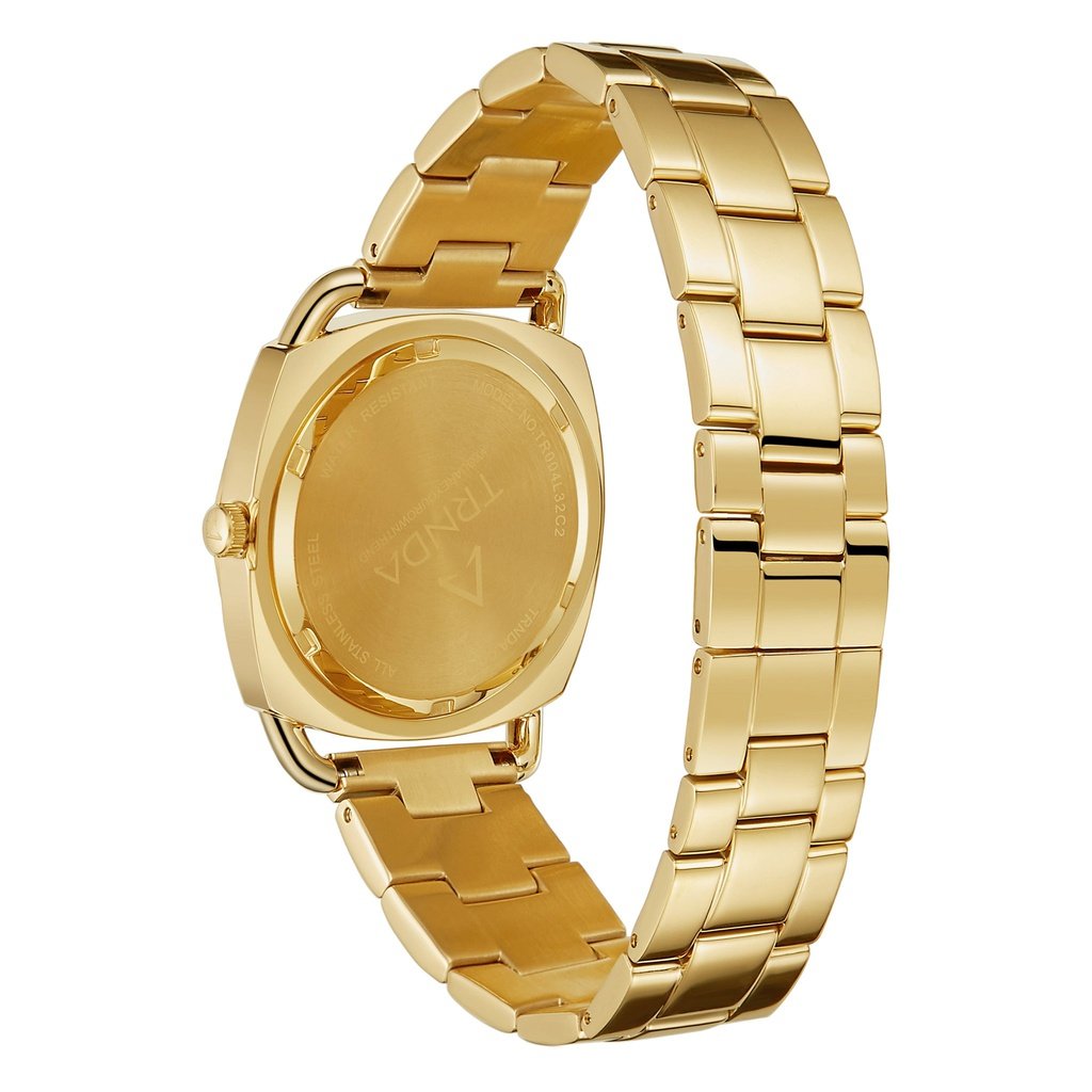 TRNDA Women's Gold Stainless Steel Watch, Silver Dial | TRN-1234-3