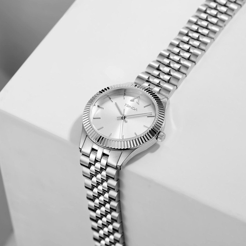 TRNDA Women's Stainless Steel Watch, Silver Dial | TR32MMSS-4