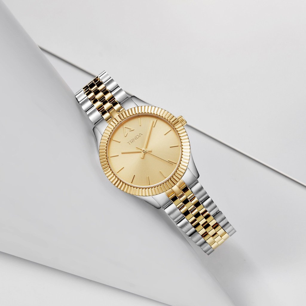 TRNDA Women's Stainless Steel Watch, Gold Dial | TR32SSG-4