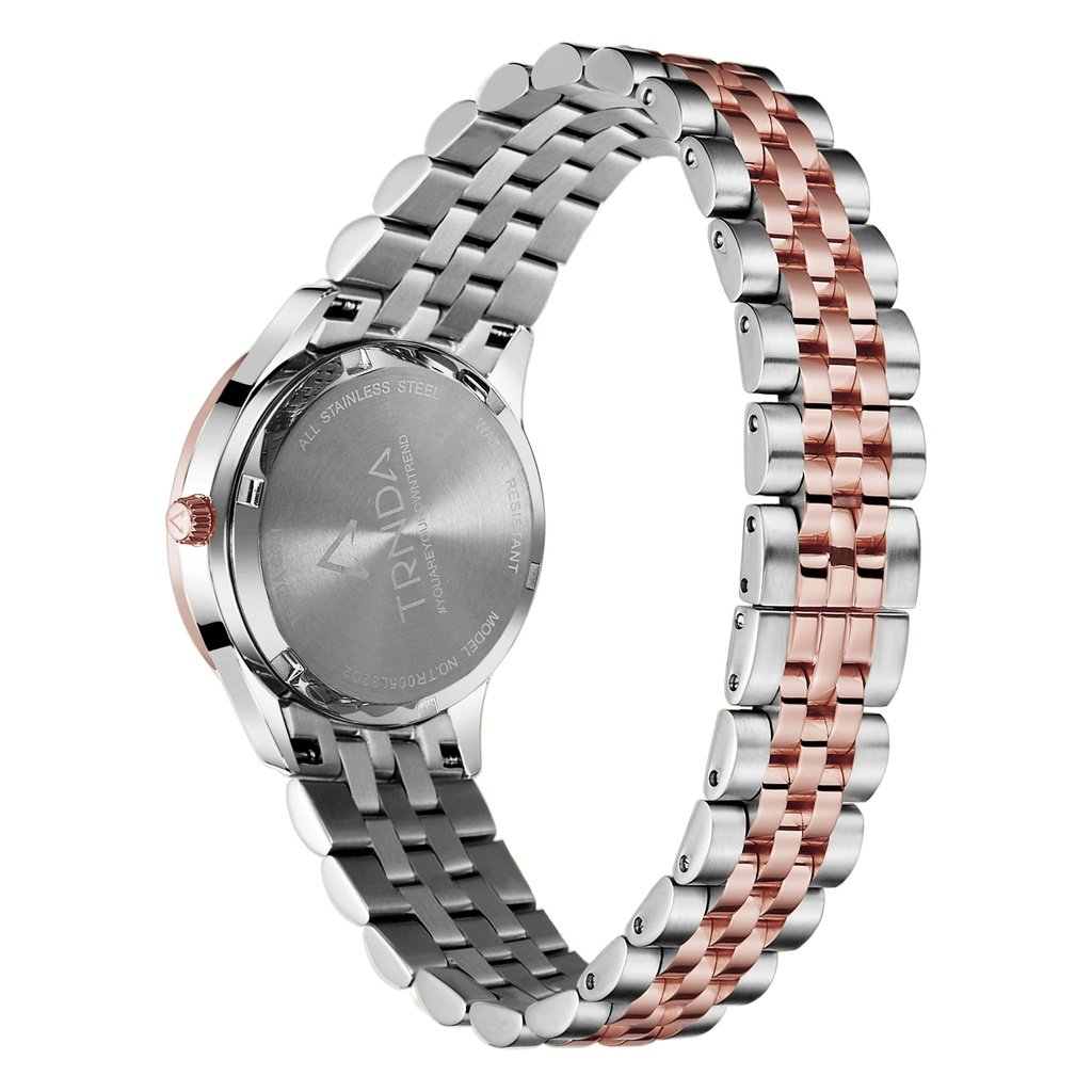 TRNDA Women's Stainless Steel Watch, Silver & Rose Gold | TRNDA32MM-3