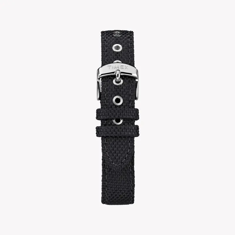 Timex Unisex Black Fabric Watch, Silver Stainless Steel Case | TW2R38800-2