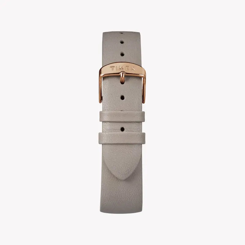 Timex Women's Gray Leather Watch, Rose Gold Dial | TW2R49500-3